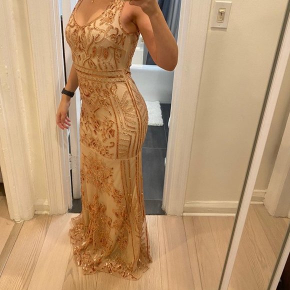 Lulus Dresses & Skirts - ROSE GOLD SEQUIN MAXI DRESS FROM LULUS